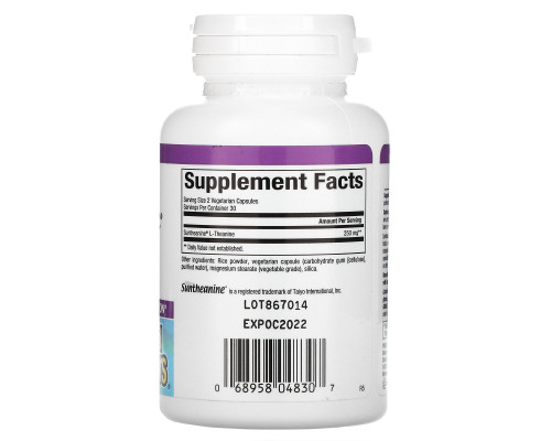 Natural Factors, Stress-Relax, Suntheanine, L-теанин, 125 мг, 60 капсул в растительной оболочке Natural Factors, Stress-Relax, Suntheanine, L-теанин, 125 мг, 60 капсул в растительной оболочке