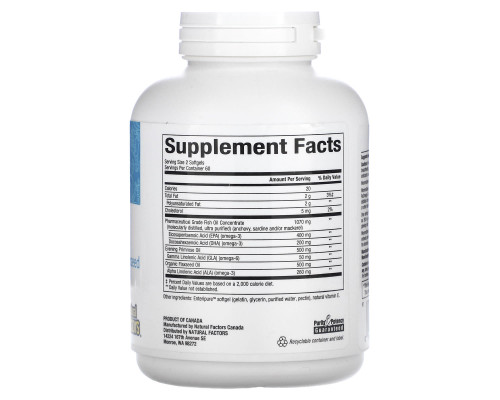 Natural Factors, WomenSense, RxOmega-3, 120 мягких желатиновых капсул Enteripure Natural Factors, WomenSense, RxOmega-3, 120 мягких желатиновых капсул Enteripure
