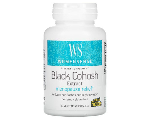 Natural Factors, WomenSense, Black Cohosh Extract, Menopause Relief, 90 Vegetarian Capsules Natural Factors, WomenSense, Black Cohosh Extract, Menopause Relief, 90 Vegetarian Capsules