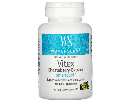 Natural Factors, Womensense, Vitex Chasteberry Extract, 90 Vegetarian Capsules Natural Factors, Womensense, Vitex Chasteberry Extract, 90 Vegetarian Capsules