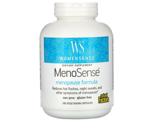 Natural Factors, WomenSense, MenoSense, формула для поддержки организма при менопаузе, 180 вегетарианских капсул Natural Factors, WomenSense, MenoSense, формула для поддержки организма при менопаузе, 180 вегетарианских капсул