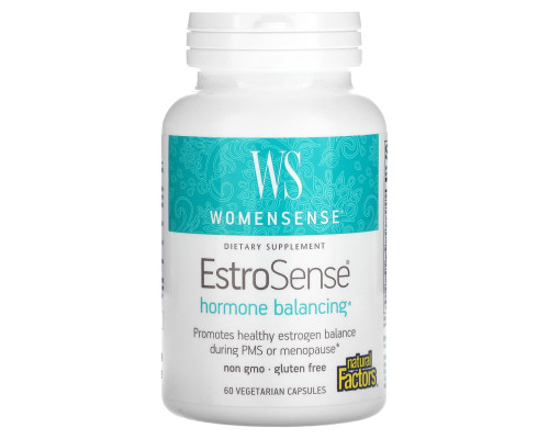 Natural Factors, WomenSense, EstroSense, баланс гормонов, 60 вегетарианских капсул Natural Factors, WomenSense, EstroSense, баланс гормонов, 60 вегетарианских капсул
