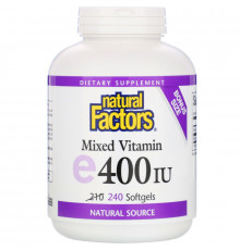 Natural Factors, Смешанный витамин Е 240 гелевых капсул