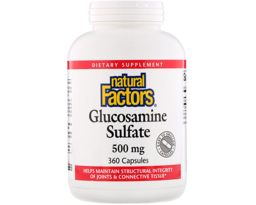 Natural Factors, Глюкозамин сульфат, 360 капсул Natural Factors, Глюкозамин сульфат, 360 капсул