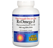 Natural Factors, Ultra Strength RxOmega-3, 150 желатиновых капсул Enteripure