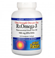 Natural Factors, Ultra Strength RxOmega-3, 150 желатиновых капсул Enteripure
