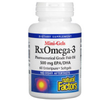 Natural Factors, RxOmega-3 Mini-Gels, 500 mg, 60 Enteripure Softgels