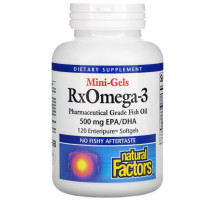 Natural Factors, RxOmega-3 Mini-Gels, 500 mg, 120 Enteripure Softgels