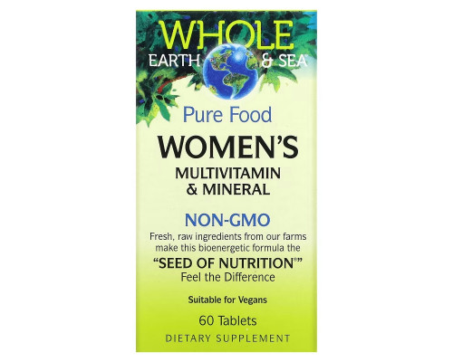 Natural Factors, Whole Earth & Sea, Multivitamin und Mineralstoff für Frauen, 60 Tabletten Natural Factors, Whole Earth & Sea, Multivitamin und Mineralstoff für Frauen, 60 Tabletten