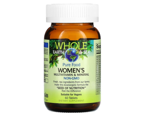 Natural Factors, Whole Earth & Sea, Multivitamin und Mineralstoff für Frauen, 60 Tabletten Natural Factors, Whole Earth & Sea, Multivitamin und Mineralstoff für Frauen, 60 Tabletten