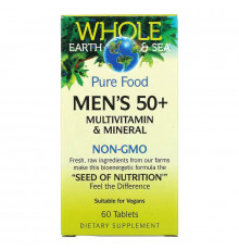Natural Factors, Whole Earth & Sea, мультивитаминный и минеральный комплекс для мужчин старше 50 лет, 60 таблеток