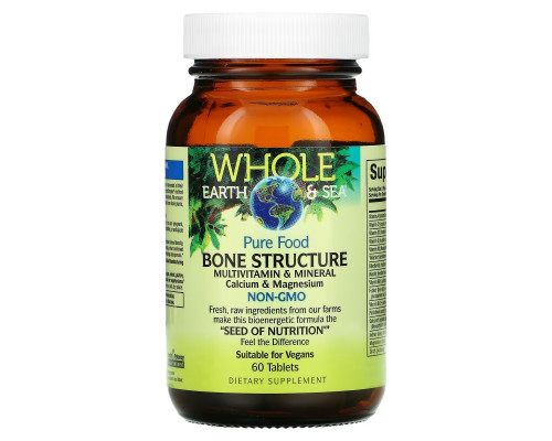 Natural Factors, Whole Earth & Sea, Bone Structure Multivitamin & Mineral, Calcium & Magnesium, 60 Tablets Natural Factors, Whole Earth & Sea, Bone Structure Multivitamin & Mineral, Calcium & Magnesium, 60 Tablets
