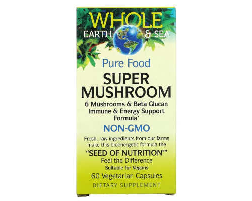 Natural Factors, Whole Earth & Sea, Super Mushroom, 60 Vegetarian Capsules Natural Factors, Whole Earth & Sea, Super Mushroom, 60 Vegetarian Capsules