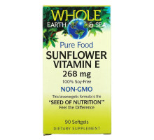 Natural Factors, Whole Earth & Sea, Sunflower Vitamin E, 268 mg, 90 Softgels