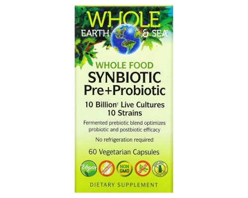Natural Factors, Whole Earth & Sea, Whole Food Synbiotic Pre+Probiotic, 10 Billion, 60 Vegetarian Capsules Natural Factors, Whole Earth & Sea, Whole Food Synbiotic Pre+Probiotic, 10 Billion, 60 Vegetarian Capsules