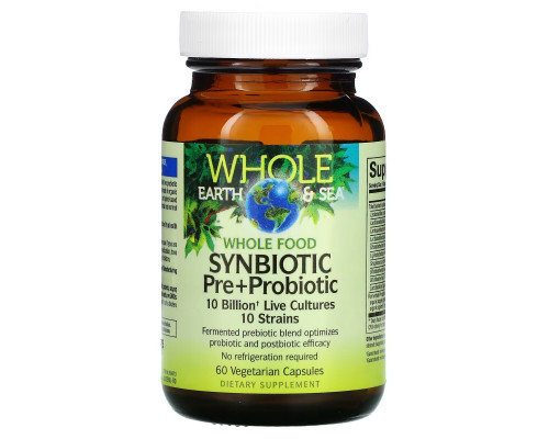Natural Factors, Whole Earth & Sea, Whole Food Synbiotic Pre+Probiotic, 10 Billion, 60 Vegetarian Capsules Natural Factors, Whole Earth & Sea, Whole Food Synbiotic Pre+Probiotic, 10 Billion, 60 Vegetarian Capsules