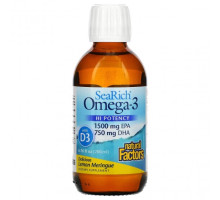 Рыбий жир и Омега 3, 6, 9 Natural Factors, SeaRich, Омега-3, лимонная меренга, 6,76 жидк. унц. (200 мл)