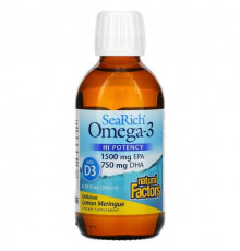 Рыбий жир и Омега 3, 6, 9 Natural Factors, SeaRich, Омега-3, лимонная меренга, 6,76 жидк. унц. (200 мл)