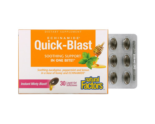 Natural Factors, Quick-Blast, Instant Minty Blast, 30 Liquid Gel Softgels Natural Factors, Quick-Blast, Instant Minty Blast, 30 Liquid Gel Softgels