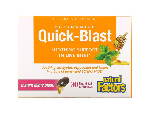 Natural Factors, Quick-Blast, Instant Minty Blast, 30 Liquid Gel Softgels Natural Factors, Quick-Blast, Instant Minty Blast, 30 Liquid Gel Softgels