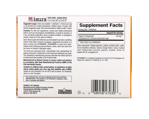 Natural Factors, Quick-Blast, Instant Minty Blast, 30 Liquid Gel Softgels Natural Factors, Quick-Blast, Instant Minty Blast, 30 Liquid Gel Softgels