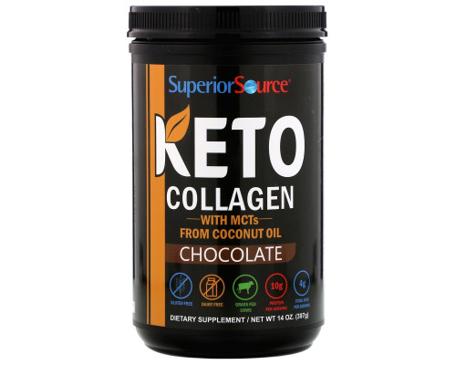 Superior Source, Keto Collagen Powder with MCTs, Chocolate, 14 oz (397 g) Superior Source, Keto Collagen Powder with MCTs, Chocolate, 14 oz (397 g)