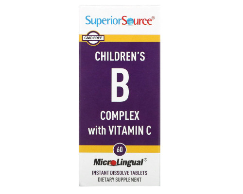 Superior Source, Children's B Complex with Vitamin C, 60 MicroLingual Instant Dissolve Tablets Superior Source, Children's B Complex with Vitamin C, 60 MicroLingual Instant Dissolve Tablets