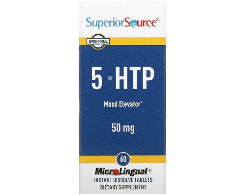 Superior Source, 5-HTP (5-гидрокситриптофан), 50 мг, 60 таблеток для рассасывания