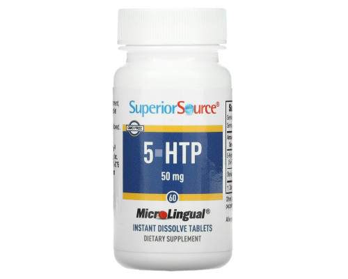 Superior Source, 5-HTP (5-гидрокситриптофан), 50 мг, 60 таблеток для рассасывания