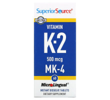 Superior Source, Витамин K2, 500 мкг, 60 микролингвальных быстрорастворимых таблеток