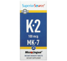 Superior Source, Витамин K2, 100 мкг, 60 микролингвальных быстрорастворимых таблеток
