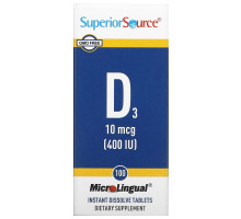 Superior Source, MicroLingual, Витамин D3, 400 IU, 100 таблеток