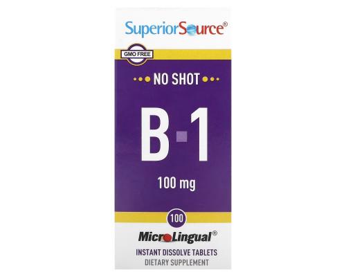 Superior Source, B-1, 100 mg, 100 Instant Dissolve Tablets Superior Source, B-1, 100 mg, 100 Instant Dissolve Tablets