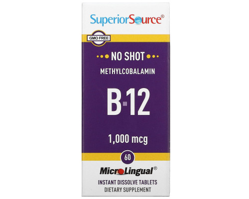 Superior Source, Methylcobalamin B-12, 1000 mcg, 60 MicroLingual Instant Dissolve Tablets Superior Source, Methylcobalamin B-12, 1000 mcg, 60 MicroLingual Instant Dissolve Tablets