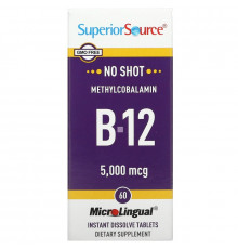 Superior Source, Метилкобаламин B12, 5000 мкг, 60 микролингвальных таблеток