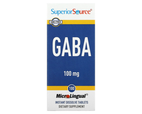 Superior Source, GABA, 100 мг, 100 мгновенно растворяющихся микротаблеток