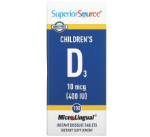 Superior Source, D3 для детей, 400 МЕ, 100 микролингвальных быстрорастворимых таблеток