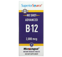 Superior Source, Улучшенный B-12, 2,000 мкг, 60 микролигвальных быстрорастворимых таблеток