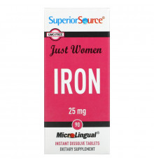 Superior Source, Just Women, железо, 25 мг, 90 микролингвальных быстрорастворимых таблеток