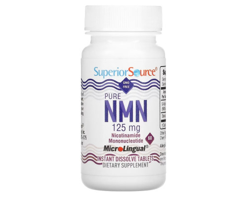 Superior Source, Pure NMN, 125 mg, 60 Instant Dissolve Tablets Superior Source, Pure NMN, 125 mg, 60 Instant Dissolve Tablets