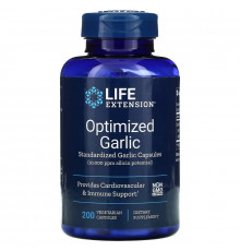 Life Extension, Optimized Garlic, Standardized Garlic Capsules, 200 Vegetarian Capsules