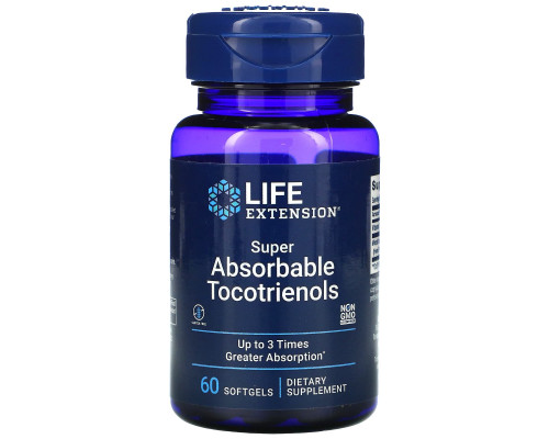Life Extension, Супер-поглощаемые токотриенолы, 60 капсул Life Extension, Супер-поглощаемые токотриенолы, 60 капсул