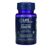 Life Extension, Супер убихинол CoQ10 с улучшенной поддержкой митохондрий, 50 мг, 100 мягких гелевых капсул