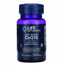 Life Extension, Super Ubiquinol CoQ10 with Enhanced Mitochondrial Support, 100 mg, 60 Softgels