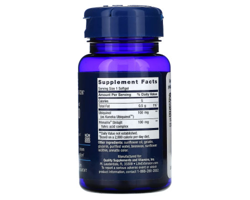 Life Extension, Super Ubiquinol CoQ10 with Enhanced Mitochondrial Support, 100 mg, 60 Softgels Life Extension, Super Ubiquinol CoQ10 with Enhanced Mitochondrial Support, 100 mg, 60 Softgels