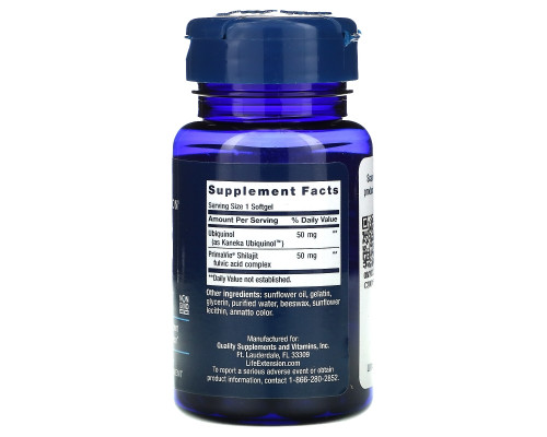 Life Extension, Super Ubiquinol CoQ10 with Enhanced Mitochondrial Support, 50 мг, 30 капсул Life Extension, Super Ubiquinol CoQ10 with Enhanced Mitochondrial Support, 50 мг, 30 капсул