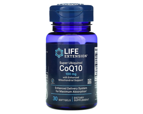 Life Extension, Super Ubiquinol CoQ10 для поддержки митохондрий, 100 мг, 30 мягких таблеток Life Extension, Super Ubiquinol CoQ10 для поддержки митохондрий, 100 мг, 30 мягких таблеток