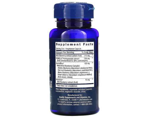 Life Extension, Blueberry Extract with Pomegranate, 60 Vegetarian Capsules Life Extension, Blueberry Extract with Pomegranate, 60 Vegetarian Capsules