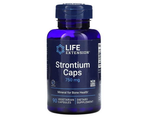 Life Extension Капсулы из стронция минералы для здоровья костей 750 мг 90 растительных капсул Life Extension Капсулы из стронция минералы для здоровья костей 750 мг 90 растительных капсул