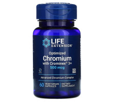 Life Extension Оптимизированный хром с добавкой Crominex 3+ 500 мкг 60 капсул на растительной основе